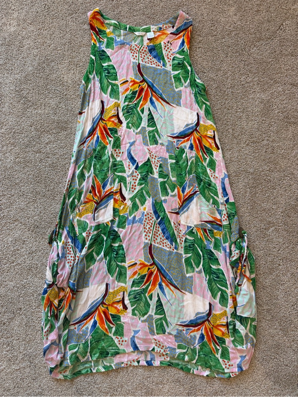 Women’s Kaktus Tropical Bird of Paradise Dress- Size Medium